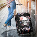 Beautiful Skull With Multi Style Flower Printed On Luggage Cover interestprint