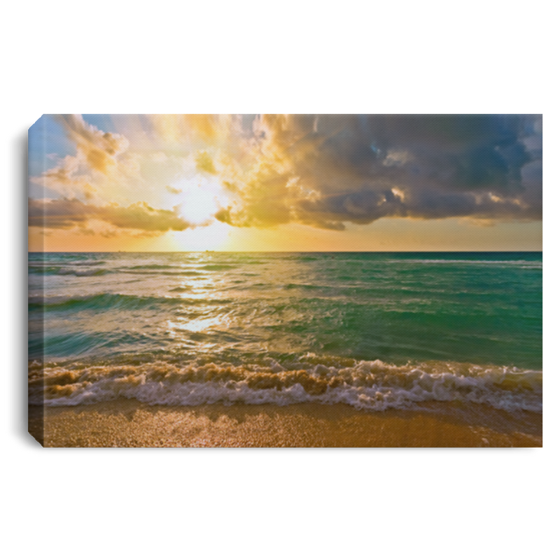 Beautiful Sunrise Over The Sea - Canvas Wall Art Decor Mermaid - CANLA75 - CustomCat