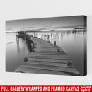 Beautiful Sunset On Old Wood Pier Canvas For Living Room Family - CANLA75 - CustomCat