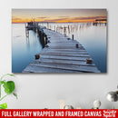 Beautiful Sunset On Old Wood Pier Color Canvas For Living Room Family - CANLA75 - CustomCat