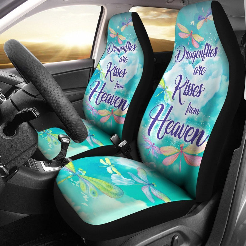 Beautiful Watercolor Dragonfly Kisses Car Seat Covers (Set Of 2)