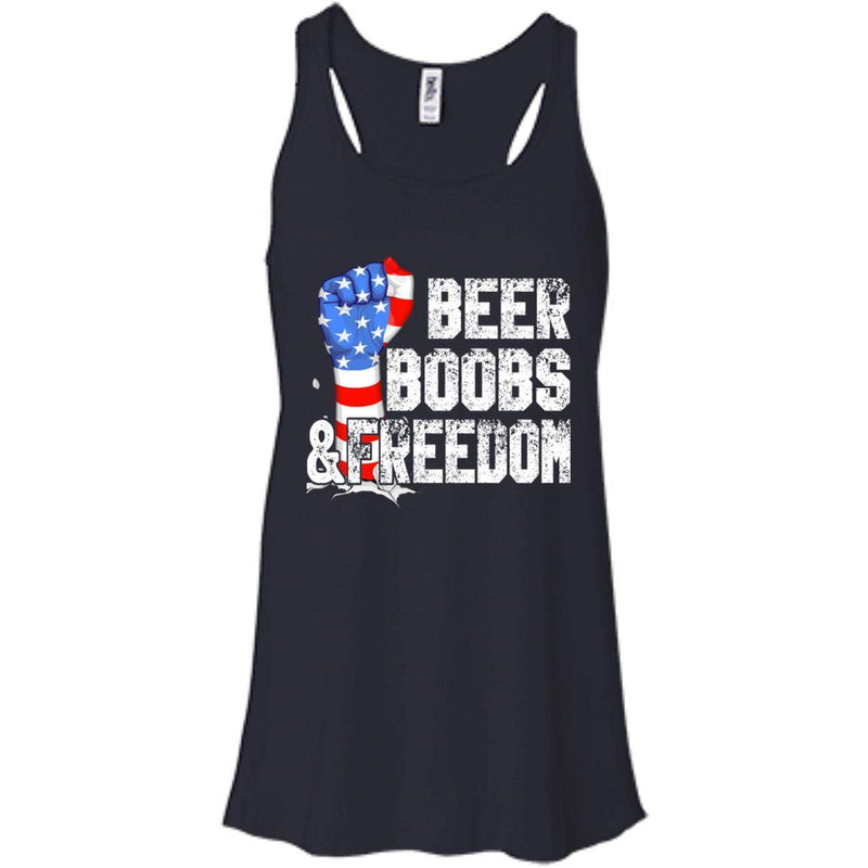 BEER BOOBS and FREEDOM Funny T-shirts CustomCat