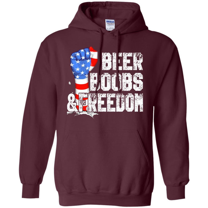BEER BOOBS and FREEDOM Funny T-shirts CustomCat