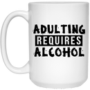 Beer Coffee Mug Adulting Requires Alcohol Drinking Beer Lovers 11oz - 15oz White Mug CustomCat