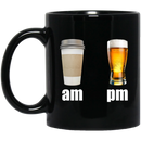 Beer Coffee Mug Am Coffee Pm Beer 11oz - 15oz Black Mug CustomCat