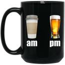 Beer Coffee Mug Am Coffee Pm Beer 11oz - 15oz Black Mug CustomCat