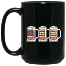 Beer Coffee Mug Beer American Flag 4th July Day 11oz - 15oz Black Mug CustomCat