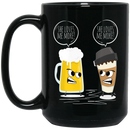 Beer Coffee Mug Beer And Coffee She Loves Me More Funny Art 11oz - 15oz Black Mug CustomCat