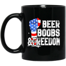 Beer Coffee Mug Beer Boobs And Freedom Funny Drinking Lovers Interesting Gift 11oz - 15oz Black Mug CustomCat
