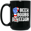 Beer Coffee Mug Beer Boobs And Freedom Funny Drinking Lovers Interesting Gift 11oz - 15oz Black Mug CustomCat
