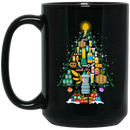 Beer Coffee Mug Beer Christmas Tree 11oz - 15oz Black Mug CustomCat