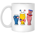 Beer Coffee Mug Beer Flag American 4th July Day 11oz - 15oz White Mug CustomCat