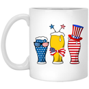 Beer Coffee Mug Beer Flag American 4th July Day 11oz - 15oz White Mug CustomCat