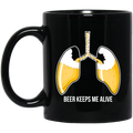 Beer Coffee Mug Beer Keeps Me Alive 11oz - 15oz Black Mug CustomCat