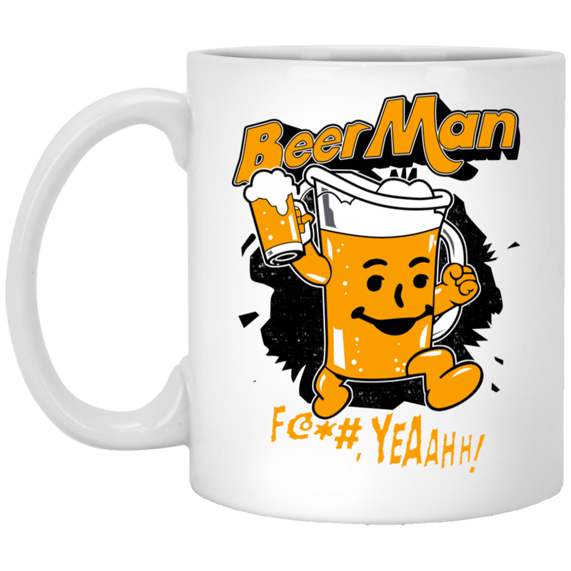 Beer Coffee Mug Beer Man Funny Art 11oz - 15oz White Mug CustomCat