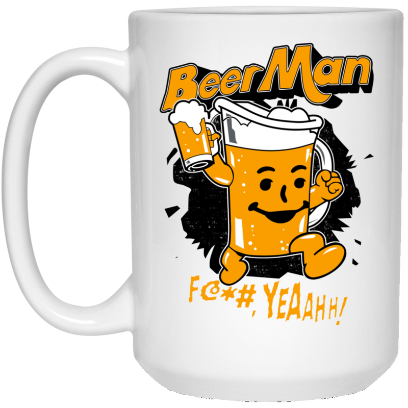 Beer Coffee Mug Beer Man Funny Art 11oz - 15oz White Mug CustomCat