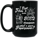 Beer Coffee Mug I Light Fires Make Beer Dissappear What's Your Superpower? 11oz - 15oz Black Mug CustomCat