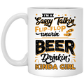 Beer Coffee Mug I'm A Sassy Talkin' Flip-Flop Wearin' Beer Drinkin' Kinda Girl 11oz - 15oz White Mug CustomCat