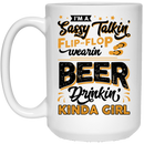Beer Coffee Mug I'm A Sassy Talkin' Flip-Flop Wearin' Beer Drinkin' Kinda Girl 11oz - 15oz White Mug CustomCat