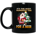 Beer Coffee Mug It's The Most Wonderful Time For A Beer Santa Merry Christmas 11oz - 15oz Black Mug CustomCat