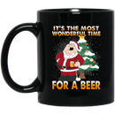 Beer Coffee Mug It's The Most Wonderful Time For A Beer Santa Merry Christmas 11oz - 15oz Black Mug CustomCat