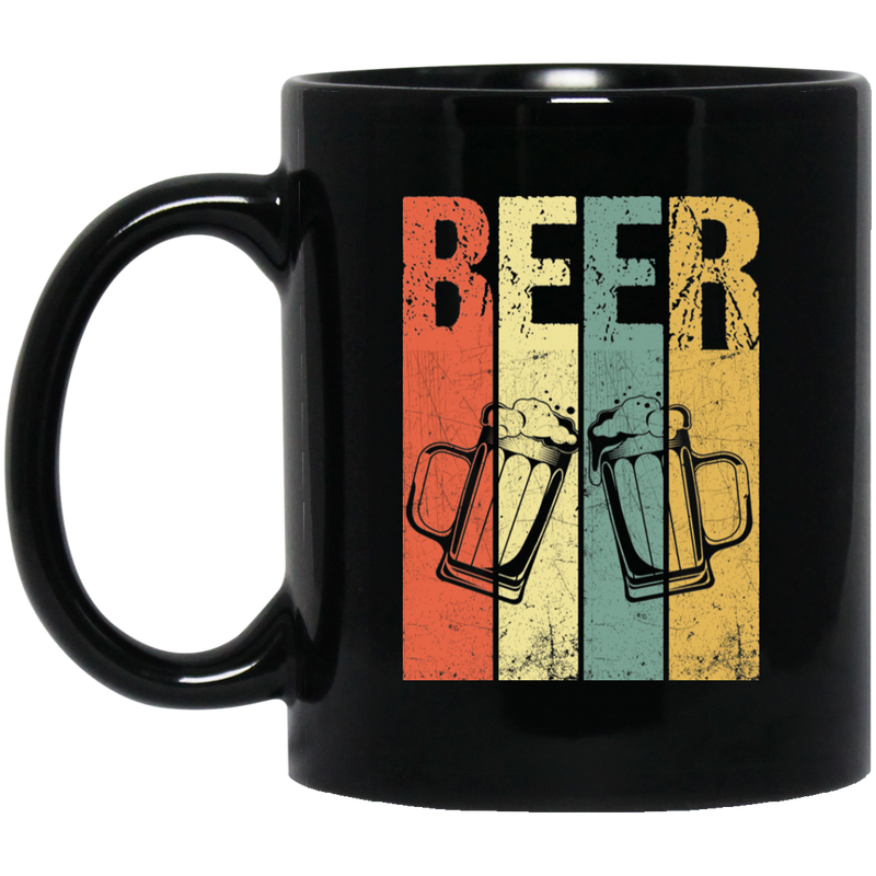 Beer Coffee Mug Vintage Beer Lovers 11oz - 15oz Black Mug CustomCat