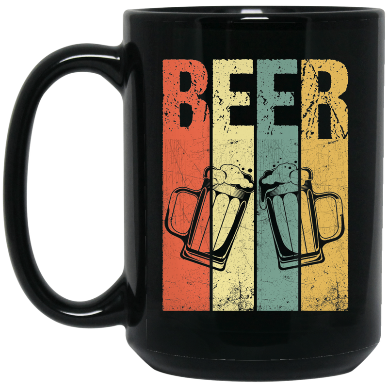 Beer Coffee Mug Vintage Beer Lovers 11oz - 15oz Black Mug CustomCat