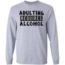 Beer T-Shirt Adulting Requires Alcohol Funny Drinking Lovers Interesting Gift Tee Shirt CustomCat