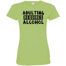 Beer T-Shirt Adulting Requires Alcohol Funny Drinking Lovers Interesting Gift Tee Shirt CustomCat