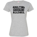 Beer T-Shirt Adulting Requires Alcohol Funny Drinking Lovers Interesting Gift Tee Shirt CustomCat
