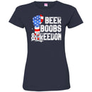 Beer T-Shirt Beer Boobs And Freedom Funny Drinking Lovers Interesting Gift Tee Shirt CustomCat