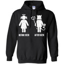 Beer T-Shirt Before Beer After Beer Funny Product Steering Campaign Angel and Demon Tees Gift Shirts CustomCat