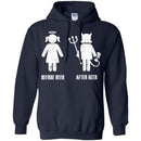 Beer T-Shirt Before Beer After Beer Funny Product Steering Campaign Angel and Demon Tees Gift Shirts CustomCat