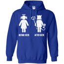 Beer T-Shirt Before Beer After Beer Funny Product Steering Campaign Angel and Demon Tees Gift Shirts CustomCat