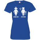 Beer T-Shirt Before Beer After Beer Funny Product Steering Campaign Angel and Demon Tees Gift Shirts CustomCat