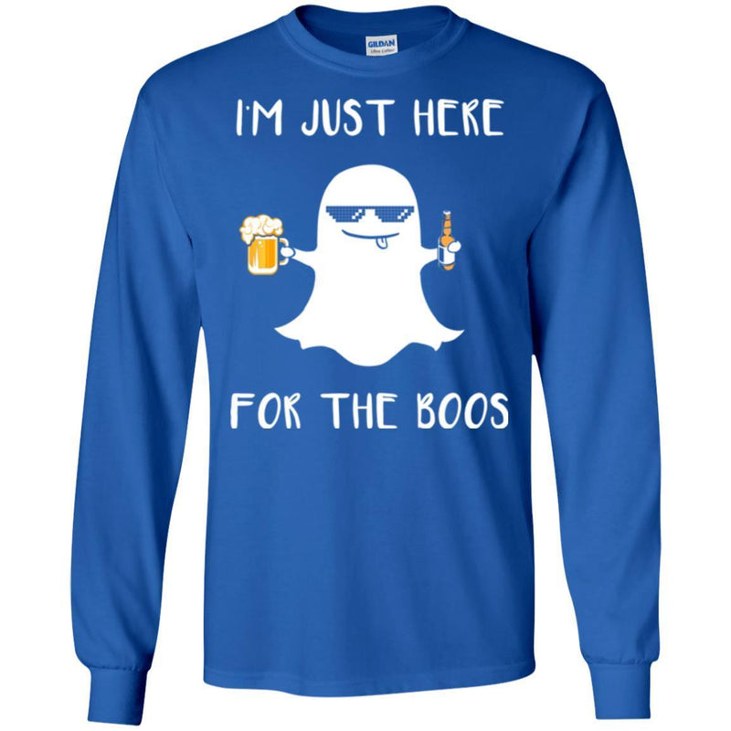 Beer T-Shirt I'm Just Here For The Boos Halloween Funny Drinking Lovers Shirt CustomCat