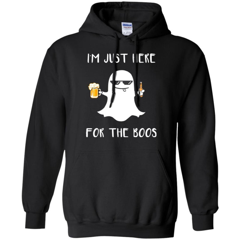 Beer T-Shirt I'm Just Here For The Boos Halloween Funny Drinking Lovers Shirt CustomCat