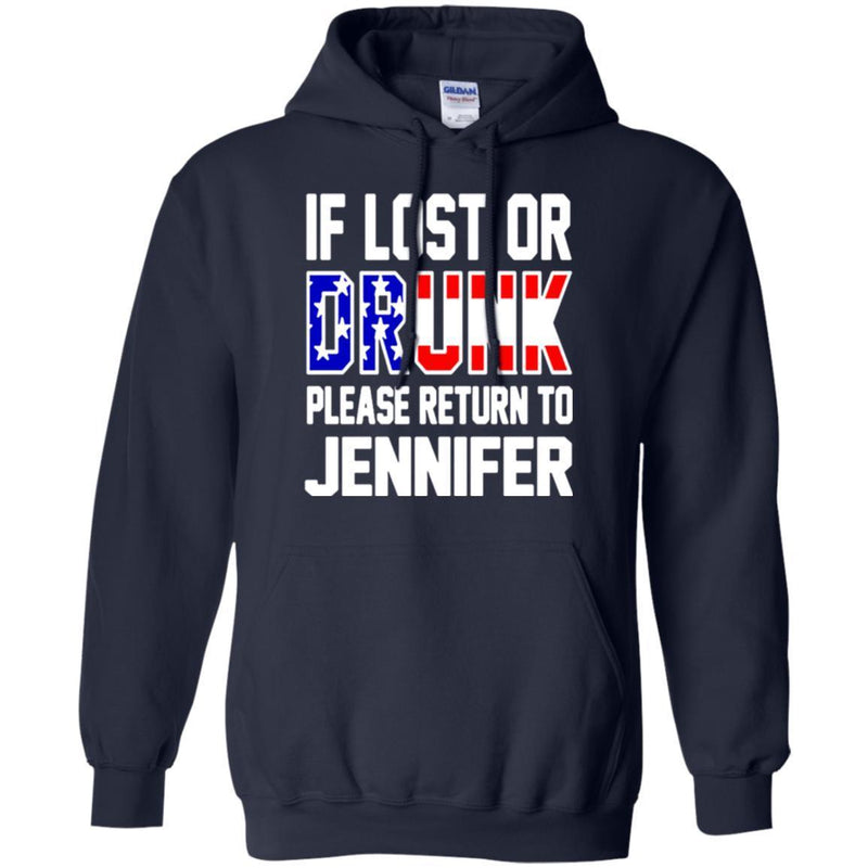 Beer T-Shirt If Lost Or Drunk Please Return To Jennifer Funny Drinking Lovers Interesting Gift Tee Shirt CustomCat