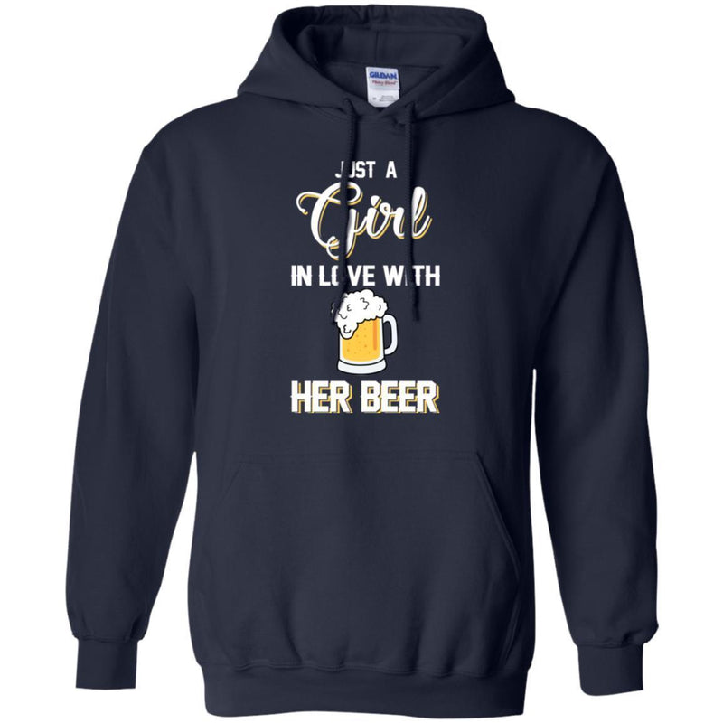 Beer T-Shirt Just A Girl In Love With Her Beer Funny Drinking Lovers Interesting Gift Tee Shirt CustomCat