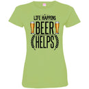 Beer T-Shirt Life Happens Beer Helps Funny Drinking Lovers Interesting Gift Tee Shirt CustomCat