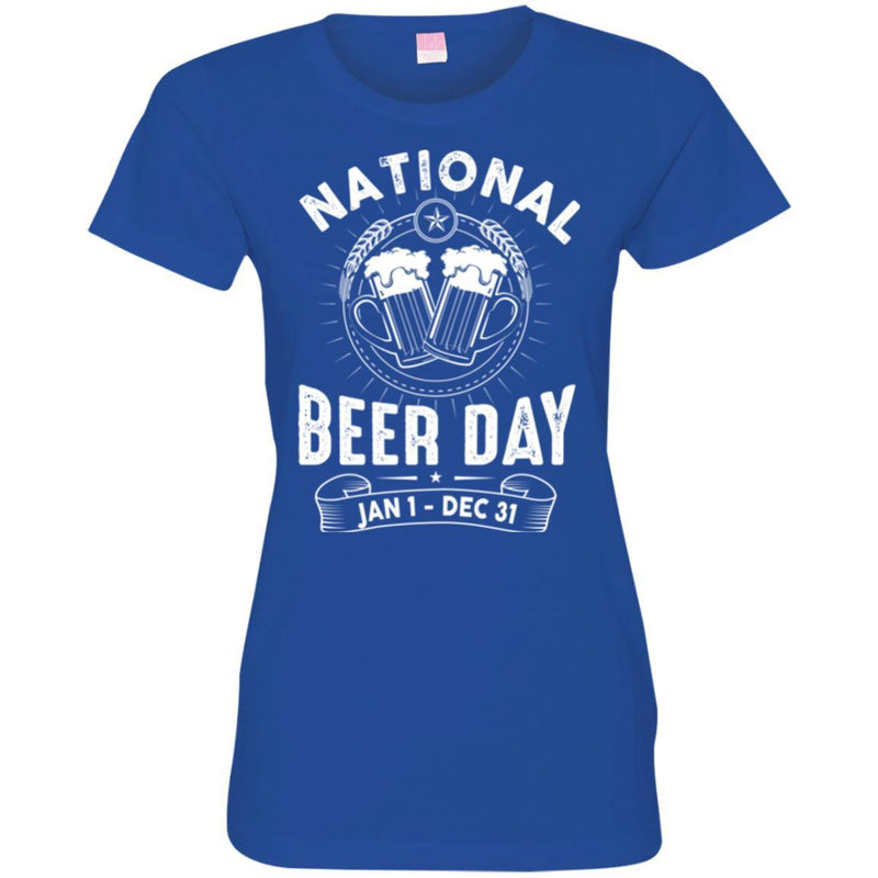 Beer T-Shirt National Beer Day Jan 1 - Dec 31 Funny Drinking Lovers Interesting Gift Tee Shirt CustomCat