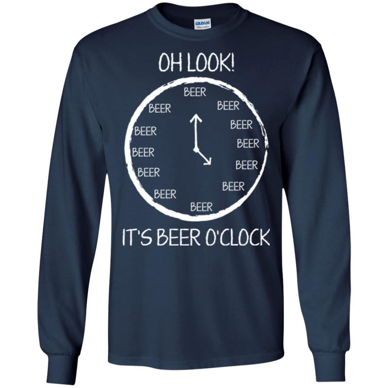 Beer T-Shirt Oh Look It's beer O'Clock Funny Drinking Lovers Interesting Gift Tee Shirt CustomCat