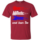 Beer T-Shirt Red White Blue And Beer Too Funny Drinking Lovers Interesting Gift Tee Shirts CustomCat
