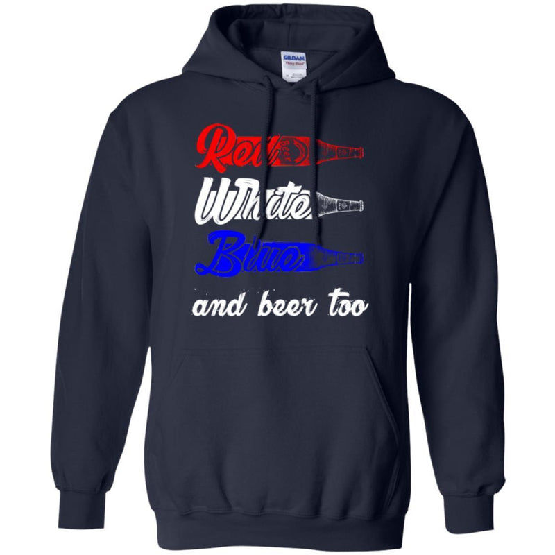 Beer T-Shirt Red White Blue And Beer Too Funny Drinking Lovers Interesting Gift Tee Shirts CustomCat