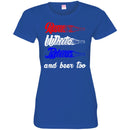 Beer T-Shirt Red White Blue And Beer Too Funny Drinking Lovers Interesting Gift Tee Shirts CustomCat