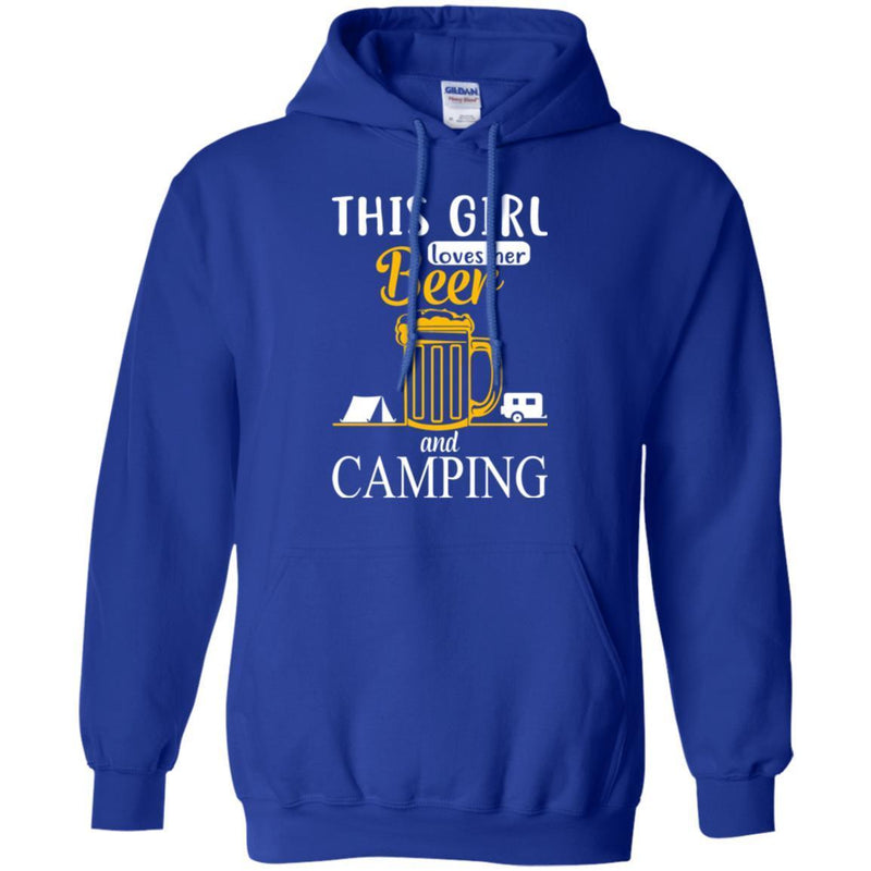 Beer T-Shirt This Girl Loves Her Beer And Camping Funny Drinking Lovers Gift Tee Shirt CustomCat