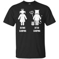 Before Camping After Camping I Love Camping Angels and Demons Funny Cute Gift Tees Shirts CustomCat