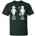 Before Camping After Camping I Love Camping Angels and Demons Funny Cute Gift Tees Shirts CustomCat