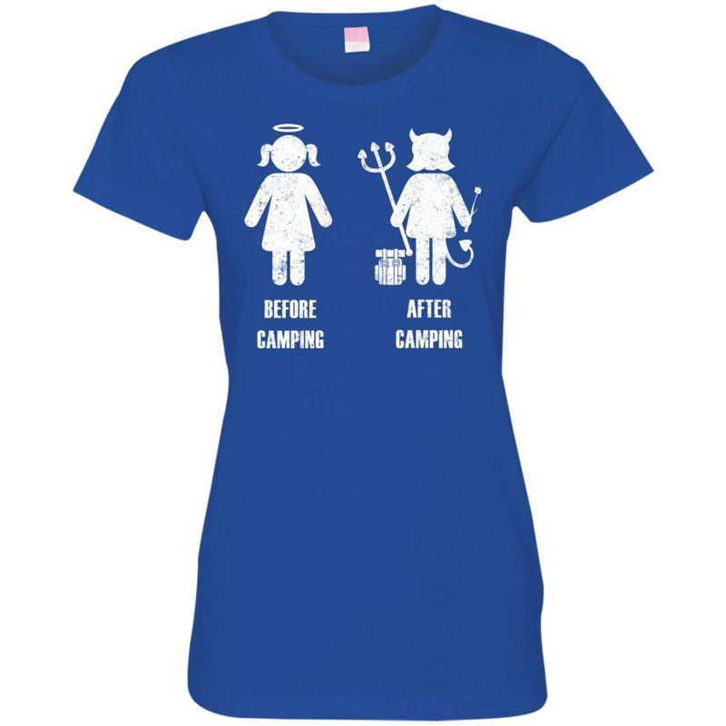 Before Camping After Camping I Love Camping Angels and Demons Funny Cute Gift Tees Shirts CustomCat