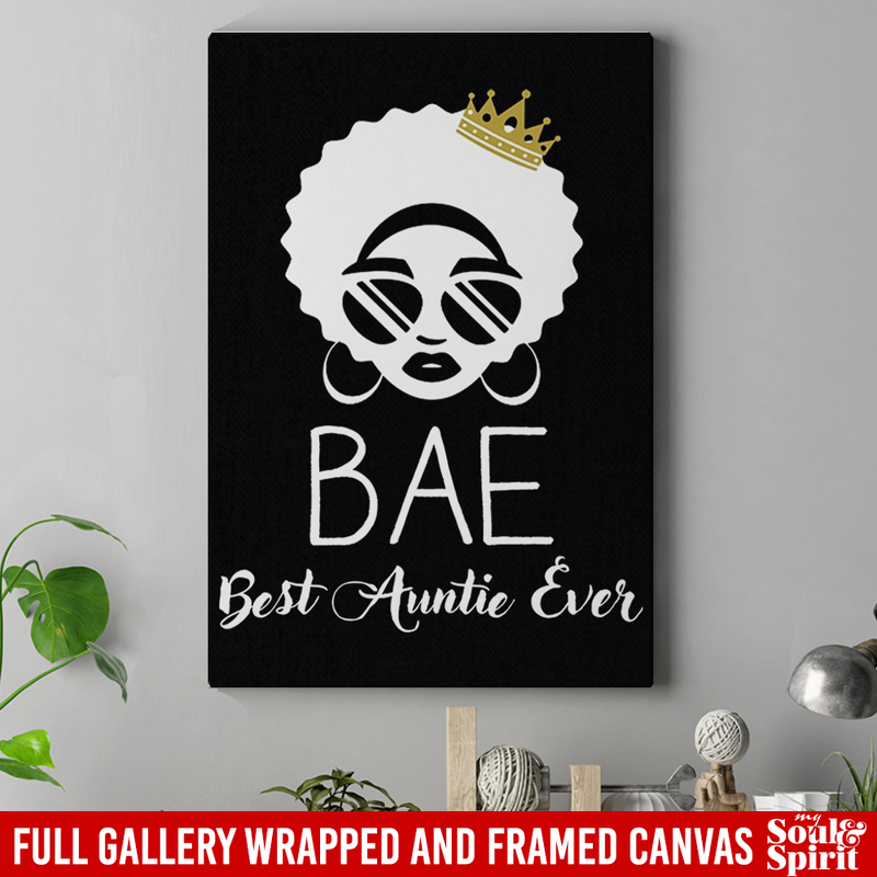 Black And Boujee Canvas - BAE Best Auntie Ever for Women Africa Pride